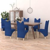 Eetkamerstoelen 6 st stof blauw