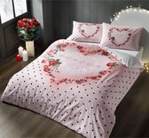 Lover ranforce 2-persoons dekbedovertrekset 200x220cm roze