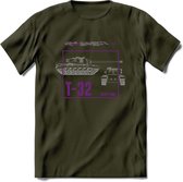 T32 Heavy tank leger T-Shirt | Unisex Army Tank Kleding | Dames / Heren Tanks ww2 shirt | Blueprint | Grappig bouwpakket Cadeau - Leger Groen - XL