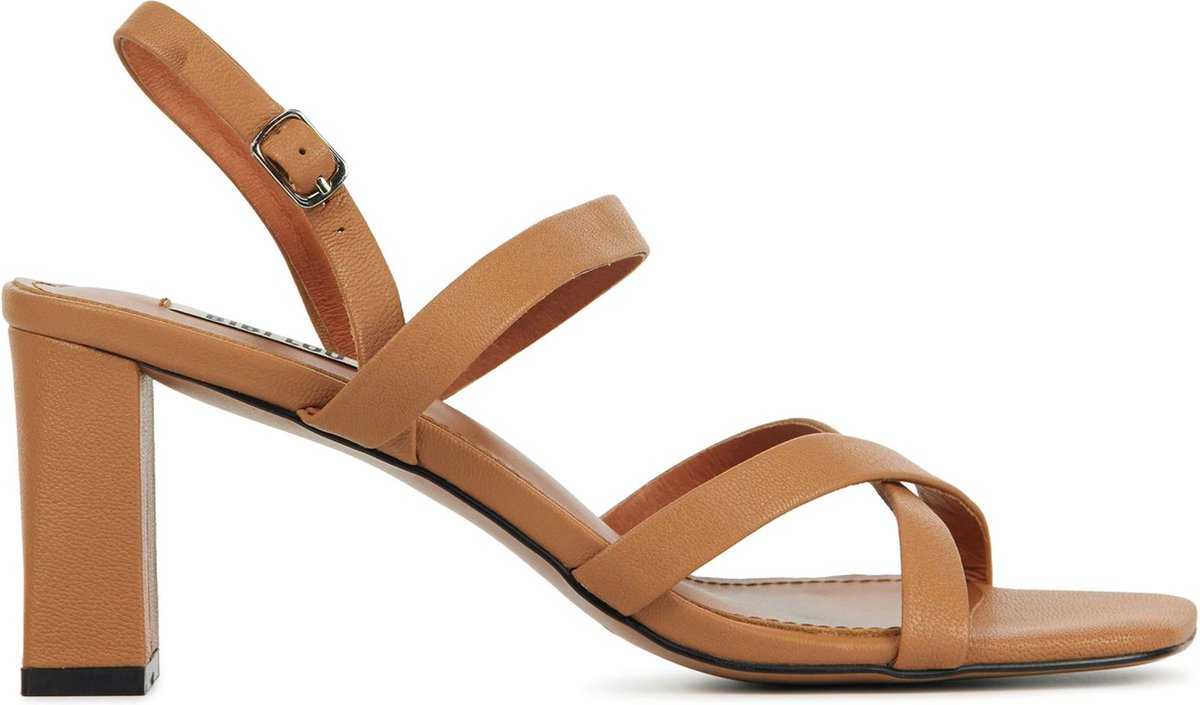 BiBi Lou Sandalen Dames / Damesschoenen - Leer   - Blokhak hoogte  7 cm - 612Z42VK - Cognac - Maat 39