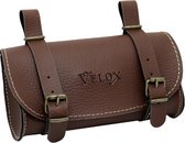 zadeltas Vintage 0,6 liter skai-leder 17cm donkerbruin