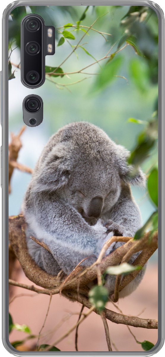 Geschikt voor Xiaomi Mi Note 10 Pro hoesje - Koala - Takken - Bladeren - Kinderen - Jongens - Meisjes - Siliconen Telefoonhoesje