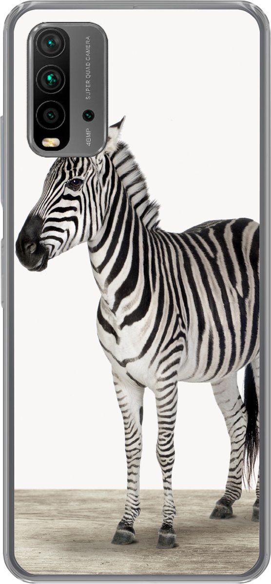 Telefoonhoesje Geschikt voor Xiaomi Geschikt voor Redmi 9T hoesje - Zebra - Meisjes - Dieren - Kinderen - Jongens - Siliconen Telefoonhoesje Telefoonhoesje