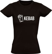 Kebab | Dames T-shirt | Zwart | Junkfood | Fastfood | Meal | Lunch | Diner | Maaltijd | Turks | Perzisch