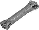 2x Morceaux de corde à linge/corde à linge gris 20 mètres en plastique - Suspendre le linge - Fil de corde à linge