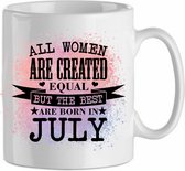 All the woman are created equal, but the best are born in July ' roze| Cadeau| cadeau voor haar| Verjaardag | Beker 31 CL