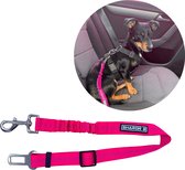 Autogordel voor honden - roze - voor optimale veiligheid onderweg voor hond en baasje - schok absorberend - hondengordel - voor alle honden - bestand tegen grote krachten - geschik