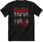 Tokyo - Akihabara | TSK Original & vintage | T-Shirt Heren - Dames | Zilver - Rood | Perfect Cadeau Shirt | Grappige Spreuken - Zinnen - Teksten | Maat XL