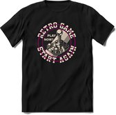 Retro game | Gaming kado T-Shirt heren - dames | Wit-Roze | Perfect game pc cadeau shirt | Grappige console spreuken - zinnen - teksten Maat S