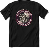 Retro game | Gaming kado T-Shirt heren - dames | Wit-Roze | Perfect game pc cadeau shirt | Grappige console spreuken - zinnen - teksten Maat XL