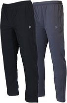 2-Pack Donnay 2-way stretch trainingsbroek - Sportbroek - Alex - Heren - Maat L - Zwart & Donker grijs