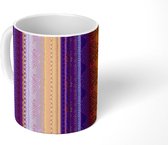 Mok - Koffiemok - Pastel - Paars - Patronen - Mokken - 350 ML - Beker - Koffiemokken - Theemok