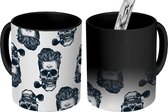 Magische Mok - Foto op Warmte Mokken - Koffiemok - Puber - Skull - Pijp - Patronen - Magic Mok - Beker - 350 ML - Theemok