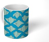 Mok - Koffiemok - Patronen - Rog - Water - Zeedieren - Mokken - 350 ML - Beker - Koffiemokken - Theemok