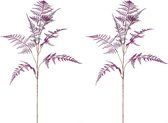 Viv! Home Luxuries Asparagus - 2 stuks - kunstbloem - paars - 85cm - topkwaliteit