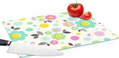 Planche à découper en Verres - 39x28 - Motifs - Fleurs - Feuilles - Planches à découper en Glas