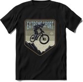 Extreme Sport | TSK Studio Mountainbike kleding Sport T-Shirt | Grijs | Heren / Dames | Perfect MTB Verjaardag Cadeau Shirt Maat M