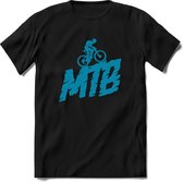 MTB Rider | TSK Studio Mountainbike kleding Sport T-Shirt | Blauw | Heren / Dames | Perfect MTB Verjaardag Cadeau Shirt Maat M