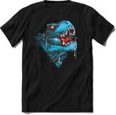 Dino Kinder T-Shirt Jongens / Meisjes  -  Leuk Dinosaurus Cadeau Shirt - grappige Spreuken, Zinnen en Teksten. Maat 134/140