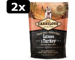 2x CARNILOVE SALM/TURKEY PUP L/B 12KG