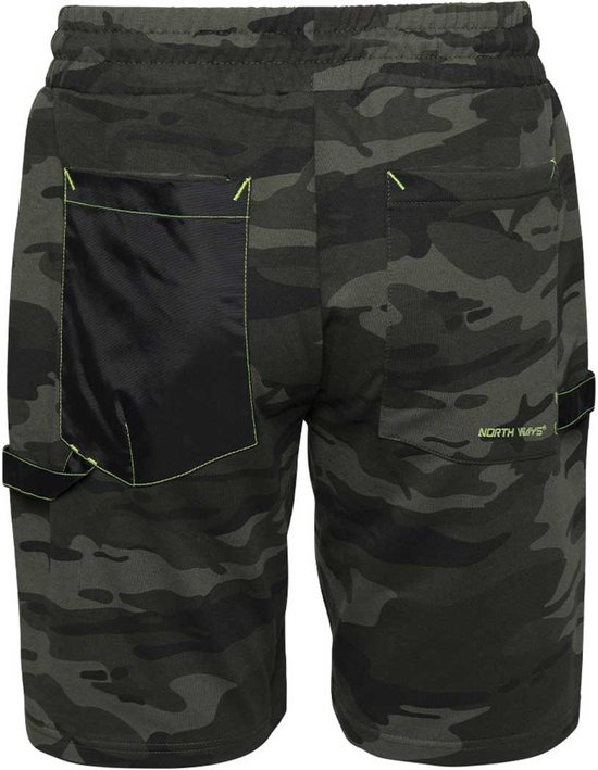 Pantalon de jogging court de travail Greg 1401 de Nine Worths | Vert olive/Camouflage | XL