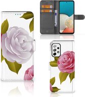 Wallet Book Case Samsung Galaxy A73 5G Telefoon Hoesje Cadeau voor haar Roses