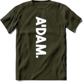 A'Dam Amsterdam T-Shirt | Souvenirs Holland Kleding | Dames / Heren / Unisex Koningsdag shirt | Grappig Nederland Fiets Land Cadeau | - Leger Groen - XXL