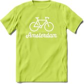 Amsterdam Fiets Stad T-Shirt | Souvenirs Holland Kleding | Dames / Heren / Unisex Koningsdag shirt | Grappig Nederland Fiets Land Cadeau | - Groen - XL
