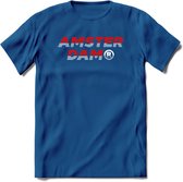 Amsterdam T-Shirt | Souvenirs Holland Kleding | Dames / Heren / Unisex Koningsdag shirt | Grappig Nederland Fiets Land Cadeau | - Donker Blauw - L