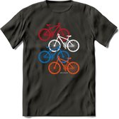 Amsterdam Bike City T-Shirt | Souvenirs Holland Kleding | Dames / Heren / Unisex Koningsdag shirt | Grappig Nederland Fiets Land Cadeau | - Donker Grijs - L