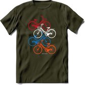 Amsterdam Bike City T-Shirt | Souvenirs Holland Kleding | Dames / Heren / Unisex Koningsdag shirt | Grappig Nederland Fiets Land Cadeau | - Leger Groen - XL