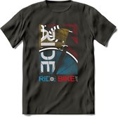 Ride A Bike T-Shirt | Souvenirs Holland Kleding | Dames / Heren / Unisex Koningsdag shirt | Grappig Nederland Fiets Land Cadeau | - Donker Grijs - L