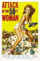 Poster - Originele filmposter Attack of the 50ft woman, Cult film 1958, veel te zien op de achtergrond van Amerikaanse series
