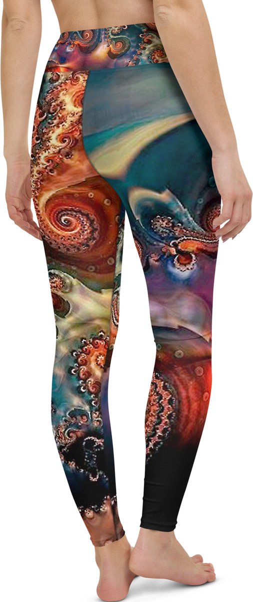 II THE MOON Yoga Legging dames top kwaliteit, wordt per bestelling geprint, gesneden en handgenaaid met unieke originele print ontworpen door MOON