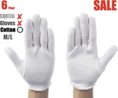 Witte Katoenen Handschoen - Handschoenen - Gezondheidszorg - Ziekenhuis - Beauty Center, Kapper en Salon Spa Tattoo - Jewelry - Gloves Cotton - Jewelry Glove - WIT Maat M/L 10Stuks