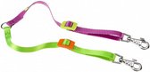 hondenlijn Twin 28-42 x 2 cm nylon paars/groen