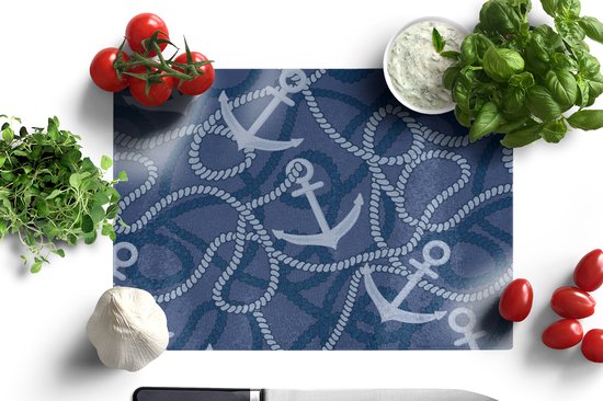 Planche à Verres - 39 x 28 - Motifs - Anker - Corde - Planches à découper en verre
