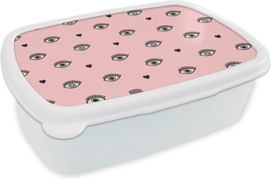 Boîte à Pain Wit - Lunch Box - Boîte à Pain - Fille - Yeux - Rose - Motifs - Fille - Kids - Enfants - 18x12x6 cm - Adultes
