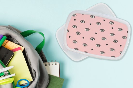 Boîte à Pain Wit - Lunch Box - Boîte à Pain - Fille - Yeux - Rose - Motifs - Fille - Kids - Enfants - 18x12x6 cm - Adultes