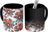 Magische Mok - Foto op Warmte Mokken - Koffiemok - Bloem - Bohemian - Patronen - Flora - Magic Mok - Beker - 350 ML - Theemok