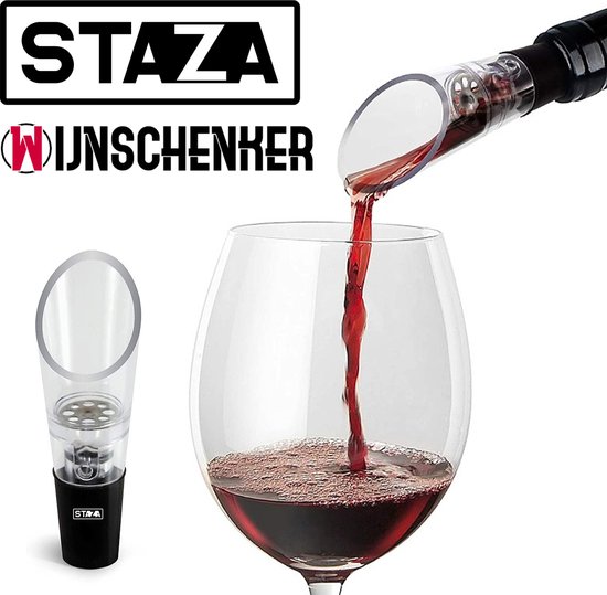 Staza® Wijnschenker | Wijndecanteerders | Wijnbeluchters | Wijnschenkers | Wit Rode Wijn Beluchter | Schenktuit Flessenstop Decanter Schenker Beluchten