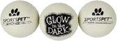 tennisballen glow-in-the-dark 6 cm rubber/vilt 3 stuks