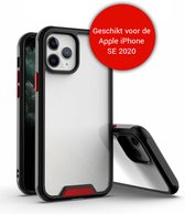 iPhone SE 2022 Bumper Case Hoesje - Apple iPhone SE 2022 - Transparant / Zwart