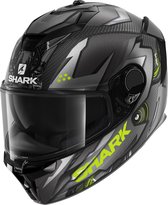 SHARK SPARTAN GT CARBON URIKAN Motorhelm Integraalhelm Mat Carbon Antraciet Geel - Maat XL