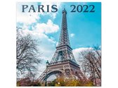 wandkalender 2022 Parijs 30 x 30 cm papier blauw