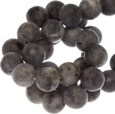 Labradoriet Frosted Kralen (8 mm) Dark Grey (45 stuks)