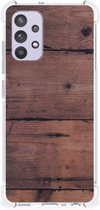 Anti Shock hybrid Case Geschikt voor Samsung Galaxy A32 4G | A32 5G Enterprise Editie Telefoon Hoesje met doorzichtige rand Old Wood