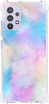 Telefoon Hoesje Geschikt voor Samsung Galaxy A32 4G | A32 5G Enterprise Editie Anti Shock Hoesje met transparante rand Watercolor Light