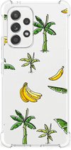 Back Case Siliconen Hoesje Geschikt voor Samsung Galaxy A53 5G GSM Hoesje met doorzichtige rand Banana Tree