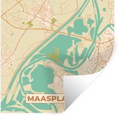 Muurstickers - Sticker Folie - Maasplassen - Vintage - Stadskaart - Plattegrond - Kaart - 100x100 cm - Plakfolie - Muurstickers Kinderkamer - Zelfklevend Behang XXL - Zelfklevend behangpapier - Stickerfolie